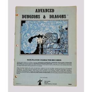 Advanced Dungeons & Dragons Non-Player Character Records AD&D NPC 1979 TSR #9030